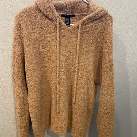 Forever 21 Tops - tan fuzzy sweatshirt
